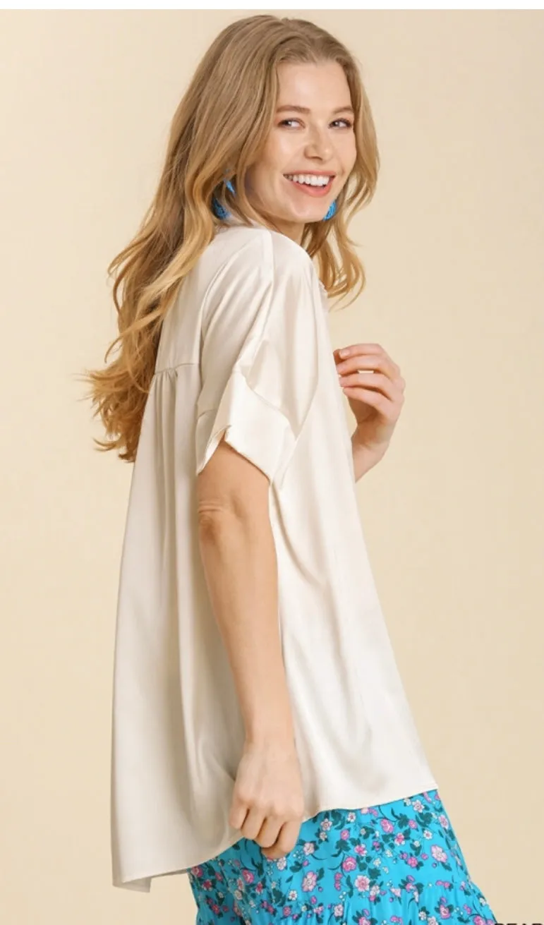 Chasing Success Satin Top-2 Colors Available