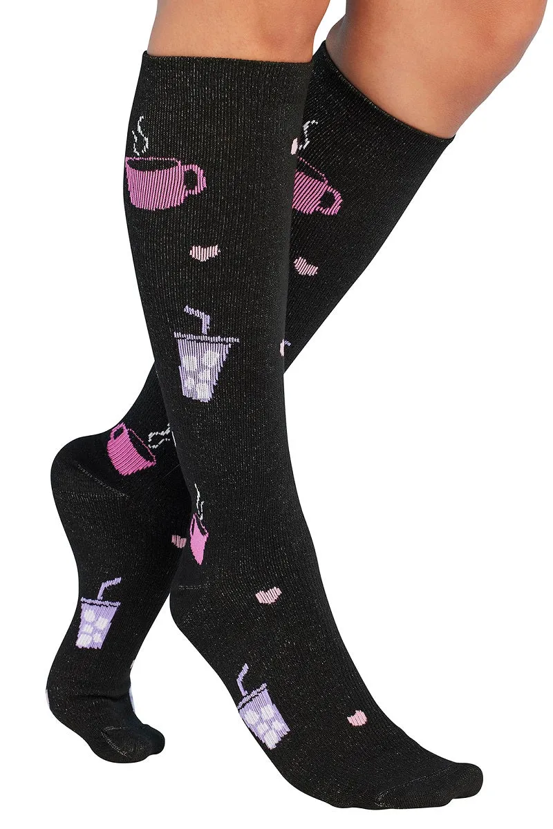 Cherokee Compression Socks Print Support Wide Calf Up To 22"