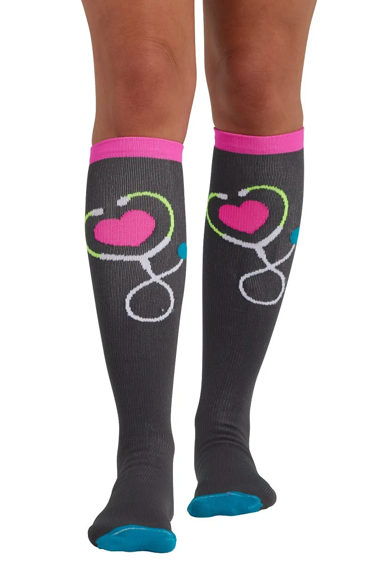 Cherokee Compression Socks Print Support Wide Calf Up To 22"