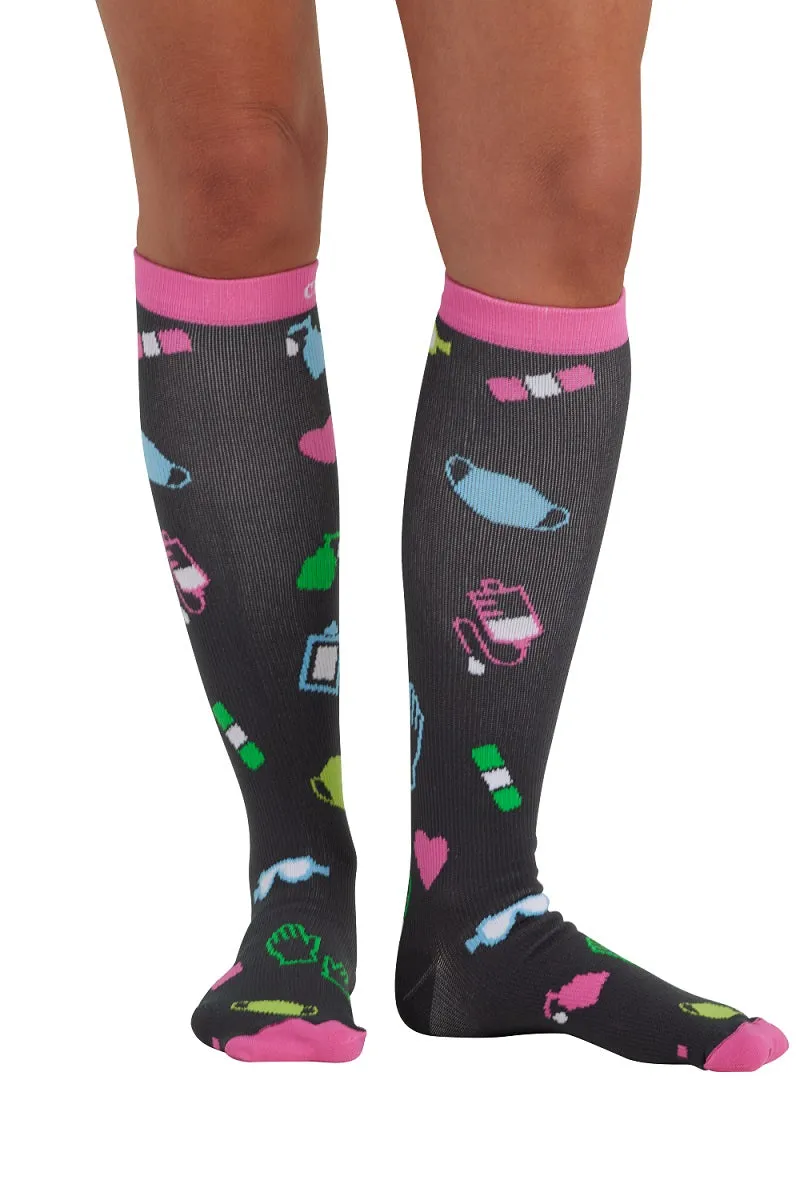 Cherokee Compression Socks Print Support Wide Calf Up To 22"