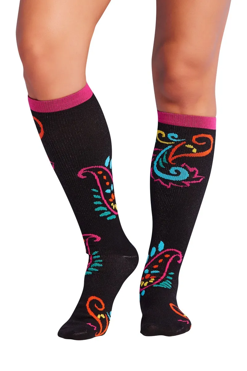 Cherokee Compression Socks Print Support Wide Calf Up To 22"