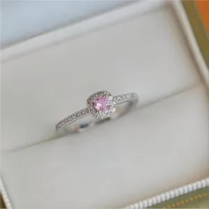 Chic CZ Inlaid Stackable Pink Crystal Ring
