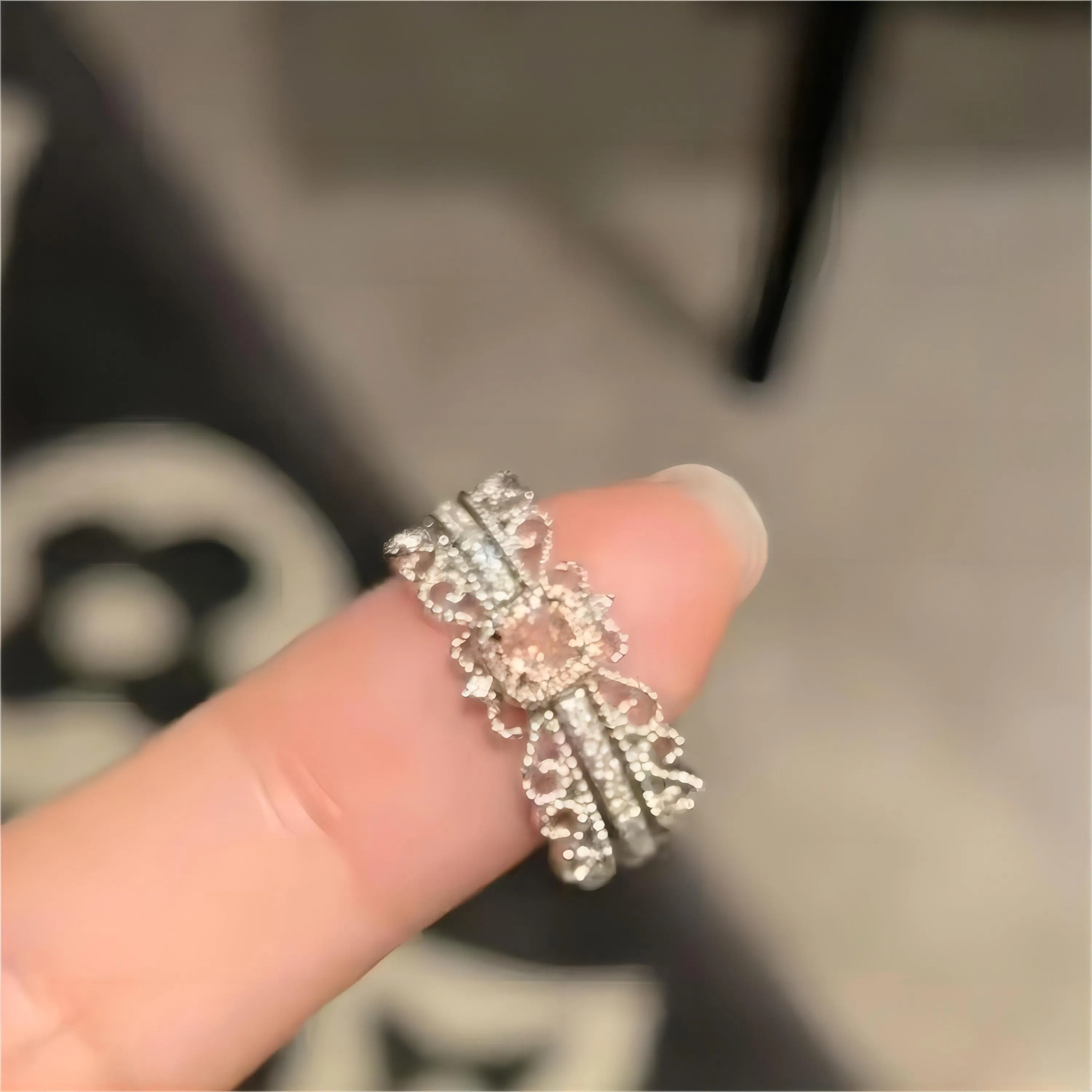 Chic CZ Inlaid Stackable Pink Crystal Ring