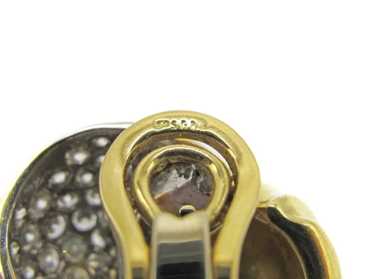 Chic Diamond Two-Color Gold Ear Clips