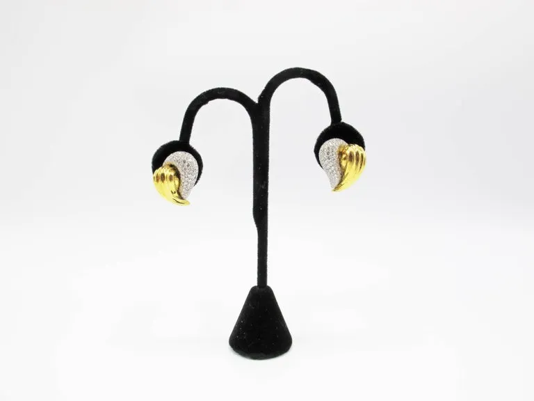 Chic Diamond Two-Color Gold Ear Clips