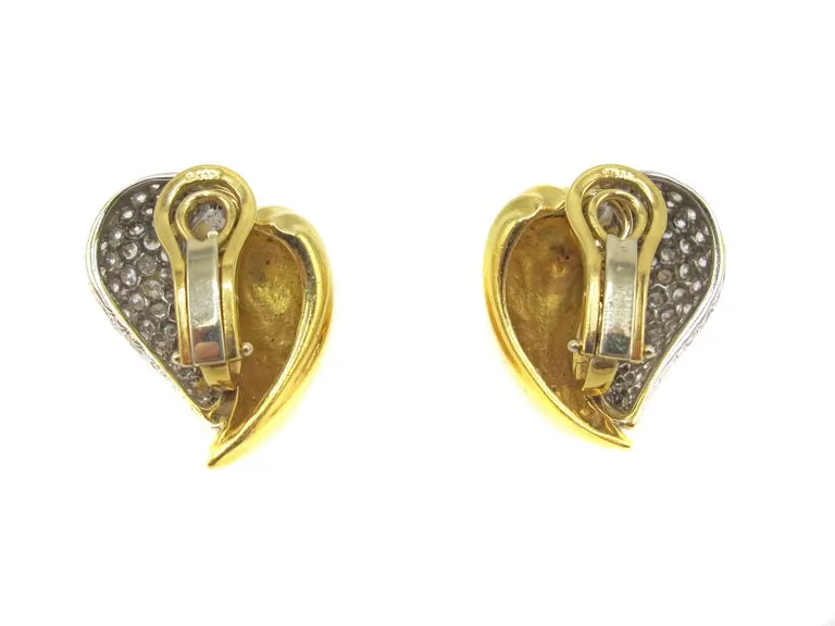 Chic Diamond Two-Color Gold Ear Clips