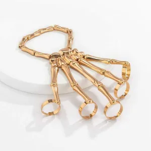 Chic Elastic Skeleton Finger Ring Bangle Bracelet