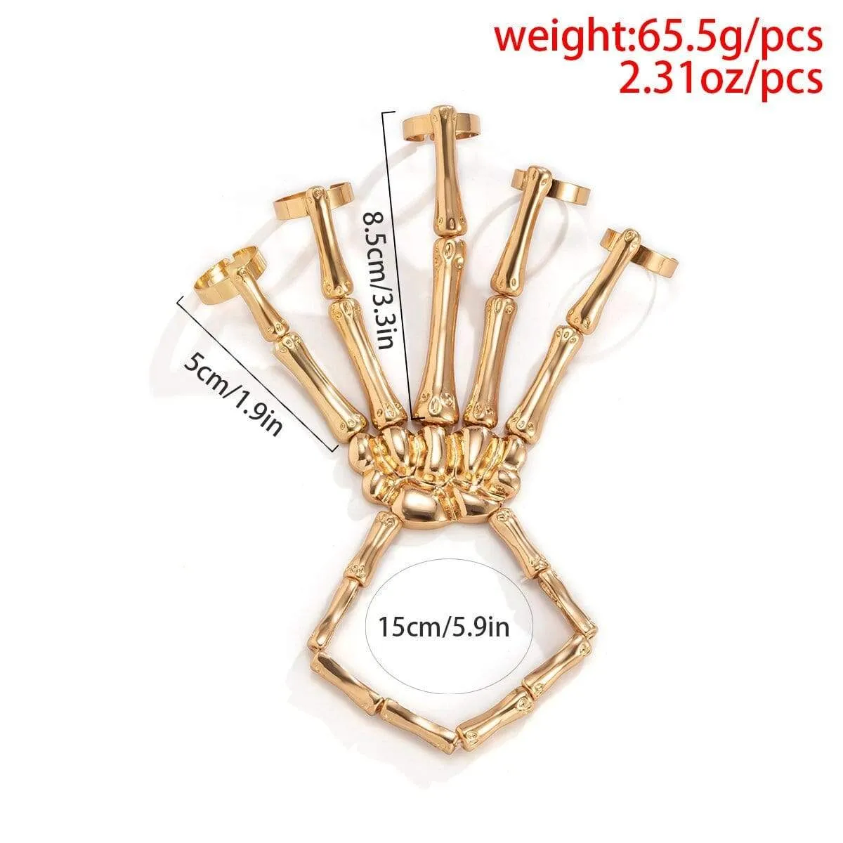 Chic Elastic Skeleton Finger Ring Bangle Bracelet