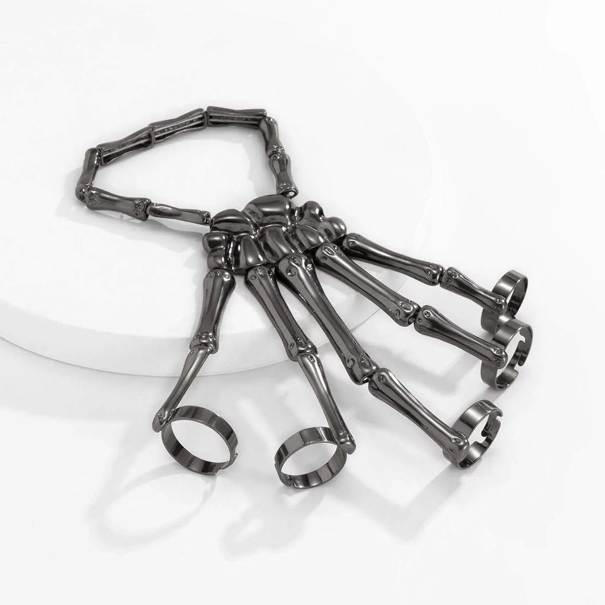 Chic Elastic Skeleton Finger Ring Bangle Bracelet