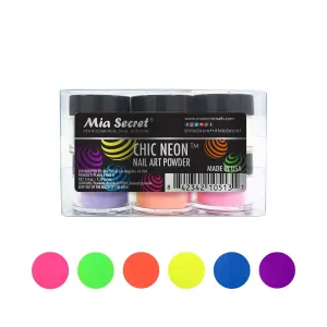 Chic Neon Nail Art Powder Collection 6pcs