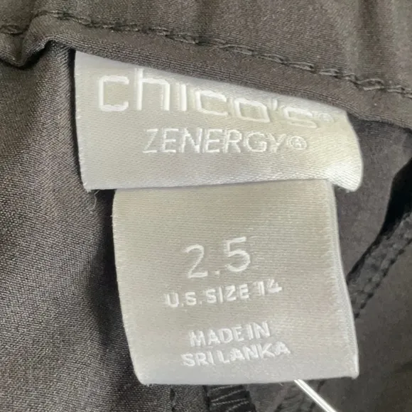 CHICO’S BLACK SHORTS MADE WITH UPF 50  FABRIC BLOCKS BOTH UVA &amp; UVB RAYS PLUS 14