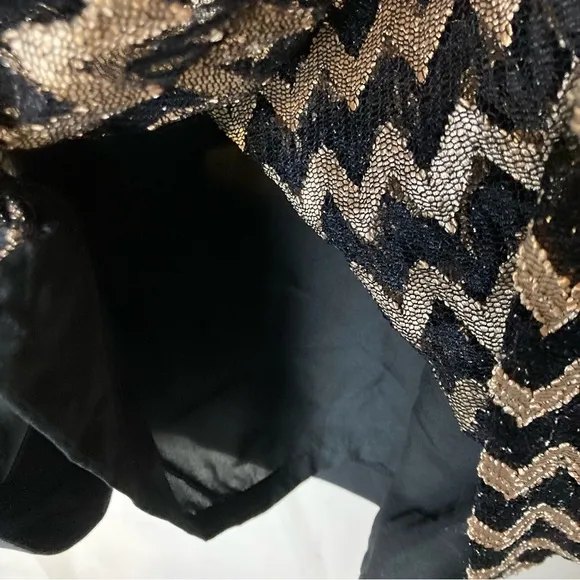 Chico's Pullover Dress  Gold/Black Zig Zag Front Size 2.5 (Large)