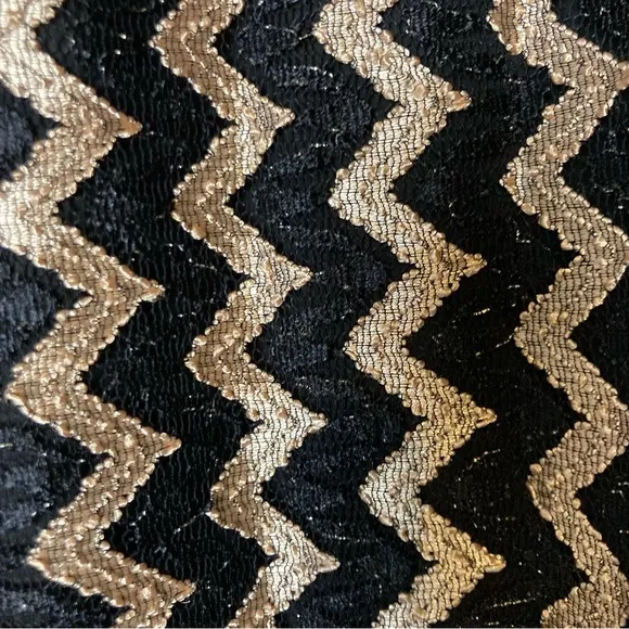 Chico's Pullover Dress  Gold/Black Zig Zag Front Size 2.5 (Large)