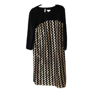 Chico's Pullover Dress  Gold/Black Zig Zag Front Size 2.5 (Large)
