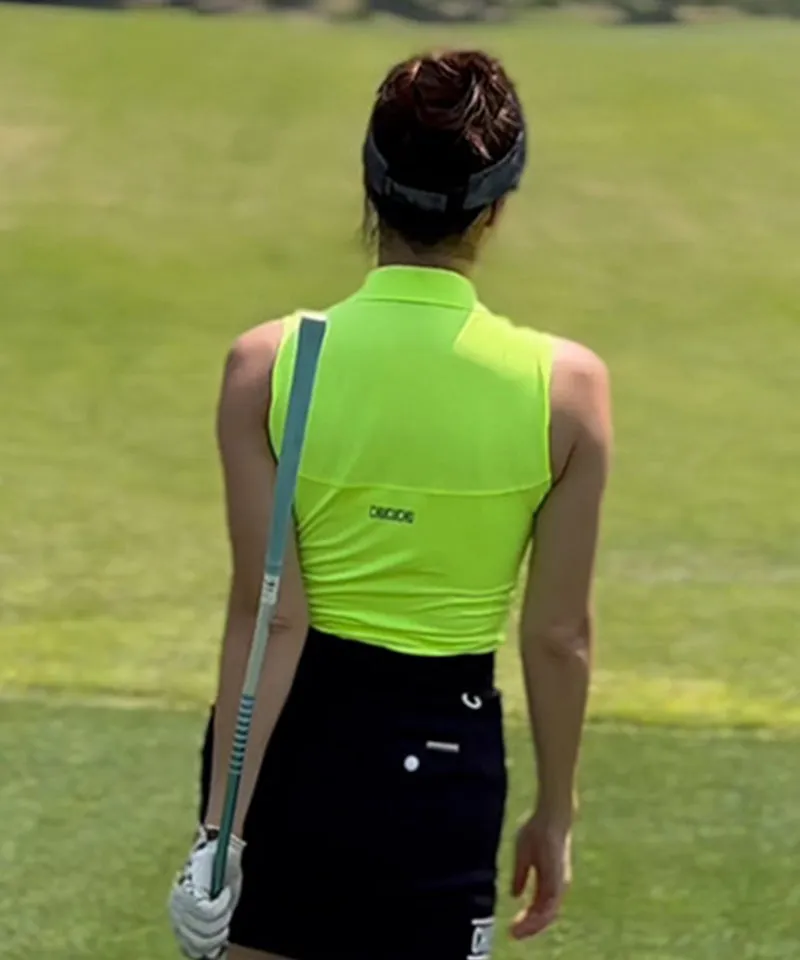 CHUCUCHU Simple Polo Sleeveless - Neon Yellow