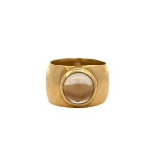 cigar band bezel ring - clear quartz