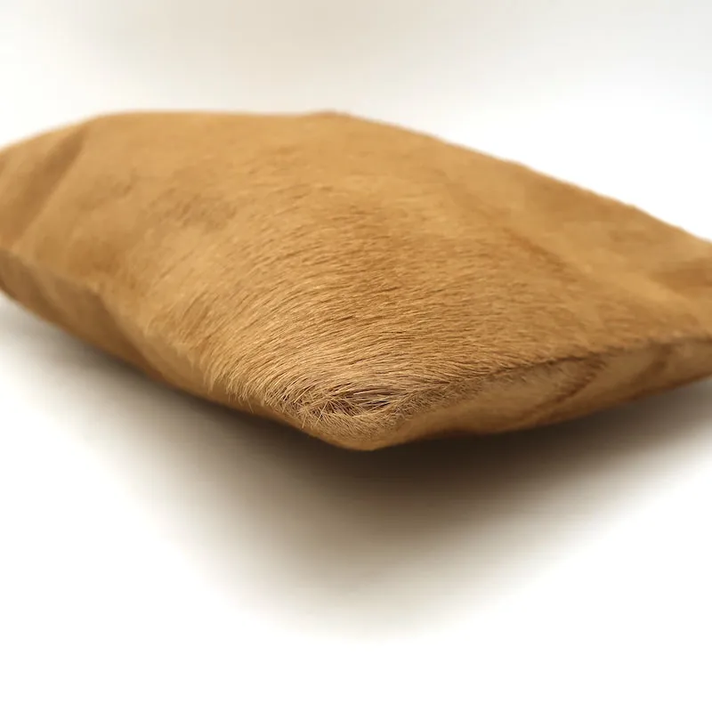 Clare V. Calf Hair Flat Clutch Camel