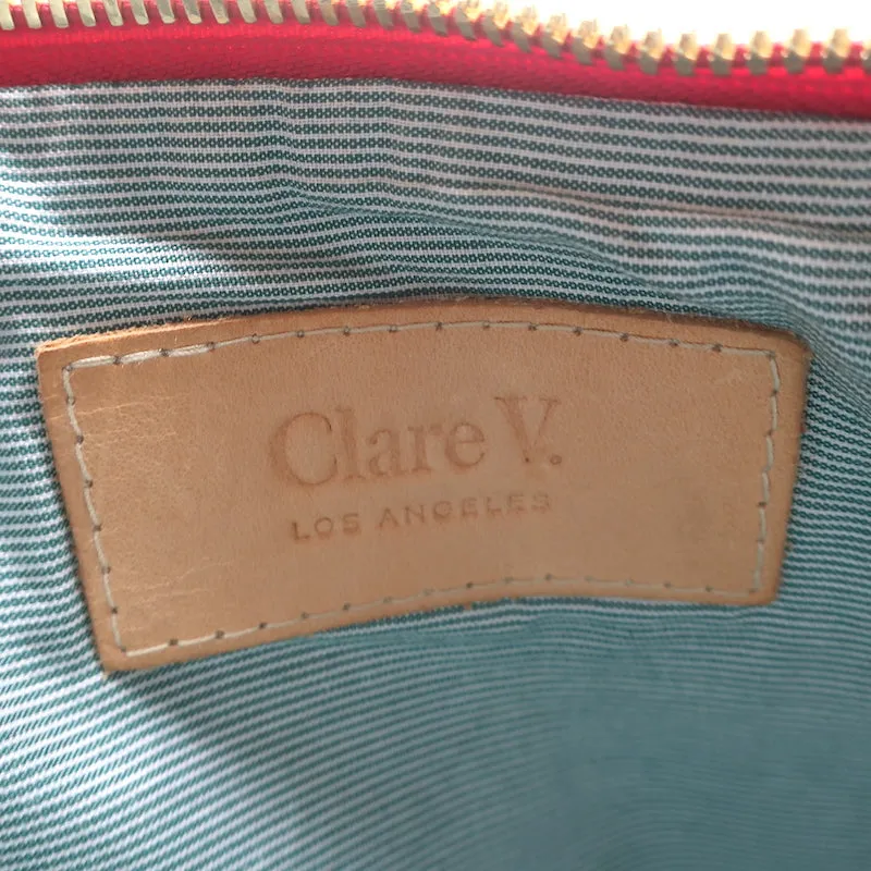 Clare V. Calf Hair Flat Clutch Camel