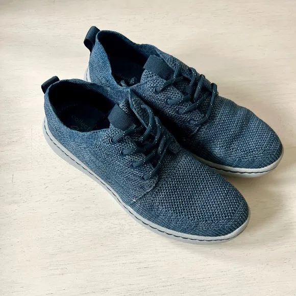 Clarks Mens Step Urban Mix Casual Shoe Size 7.5 Navy Blue Knit Sneaker NWT