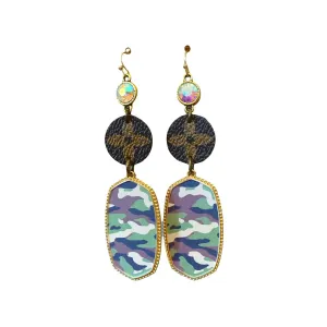 Classy Camo Upcycled Earrings