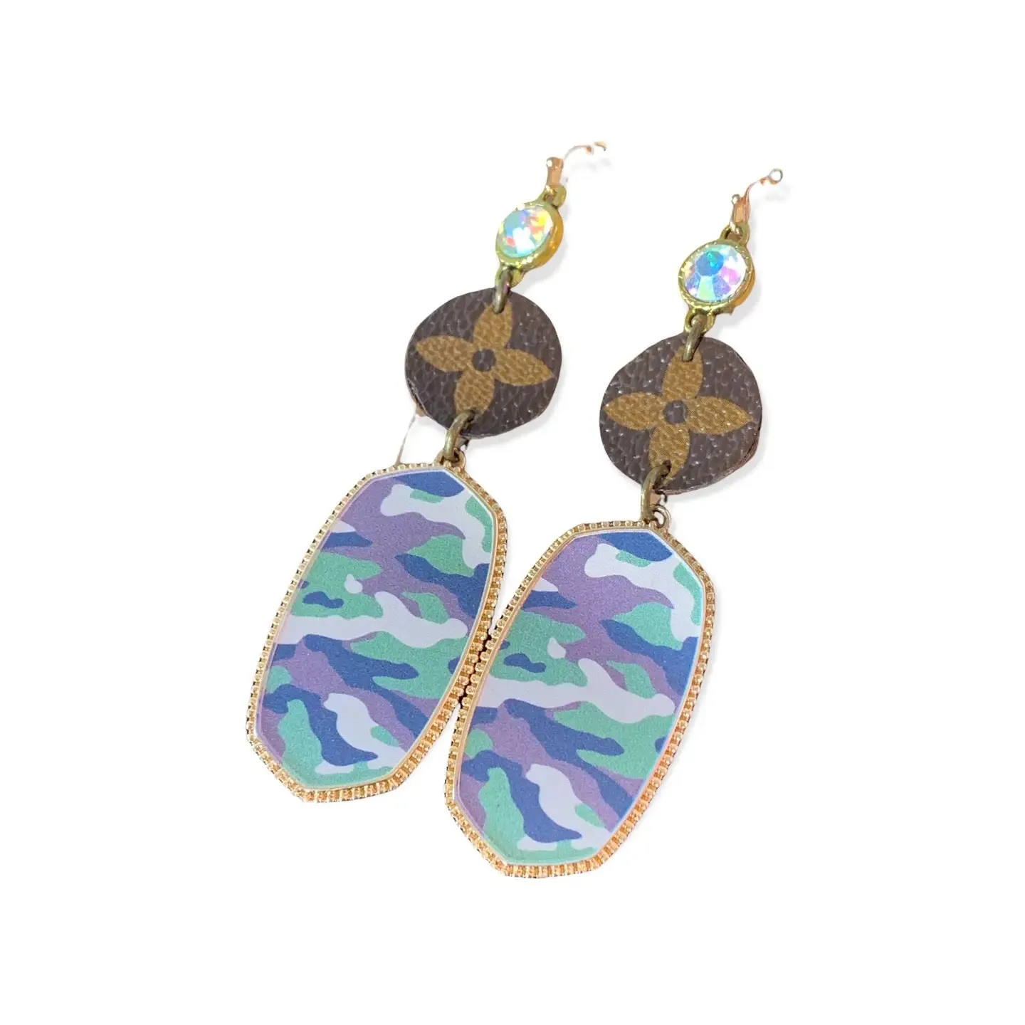 Classy Camo Upcycled Earrings