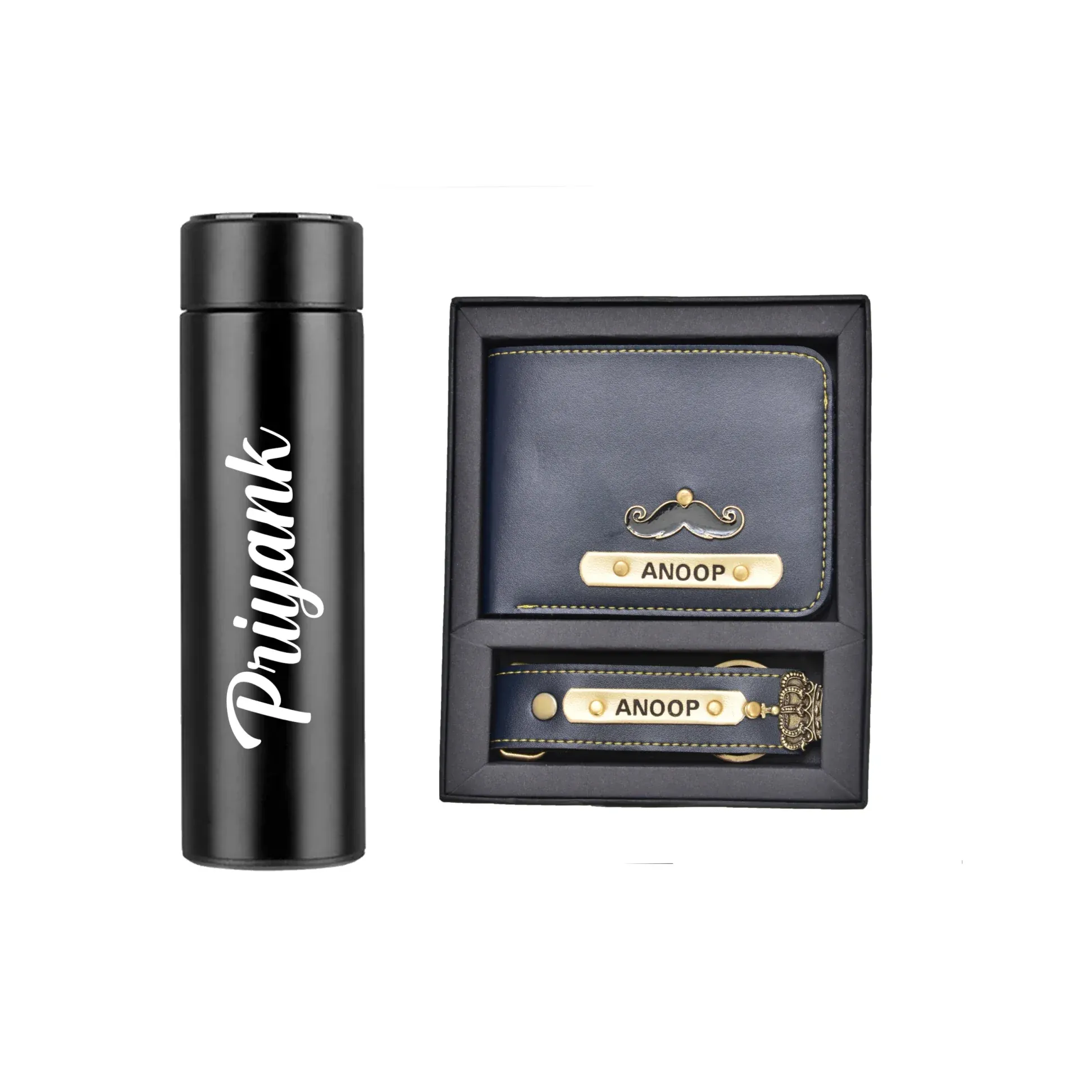 Classy Hardcover Diary   Classic Metal Pen   Classy Leather Metal Keychain - Black