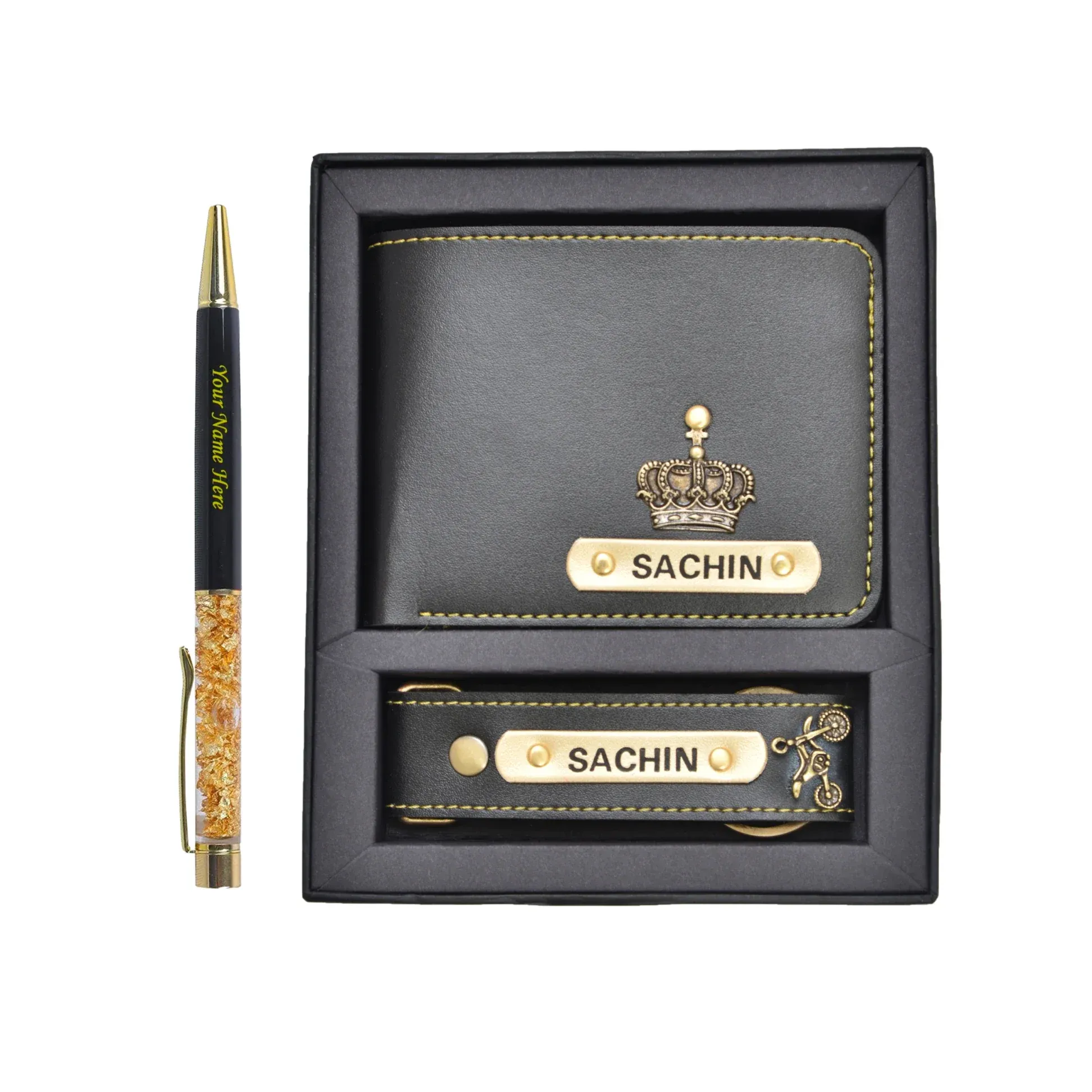 Classy Hardcover Diary   Classic Metal Pen   Classy Leather Metal Keychain - Blue