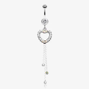Classy Heart Cascading Belly Button Ring