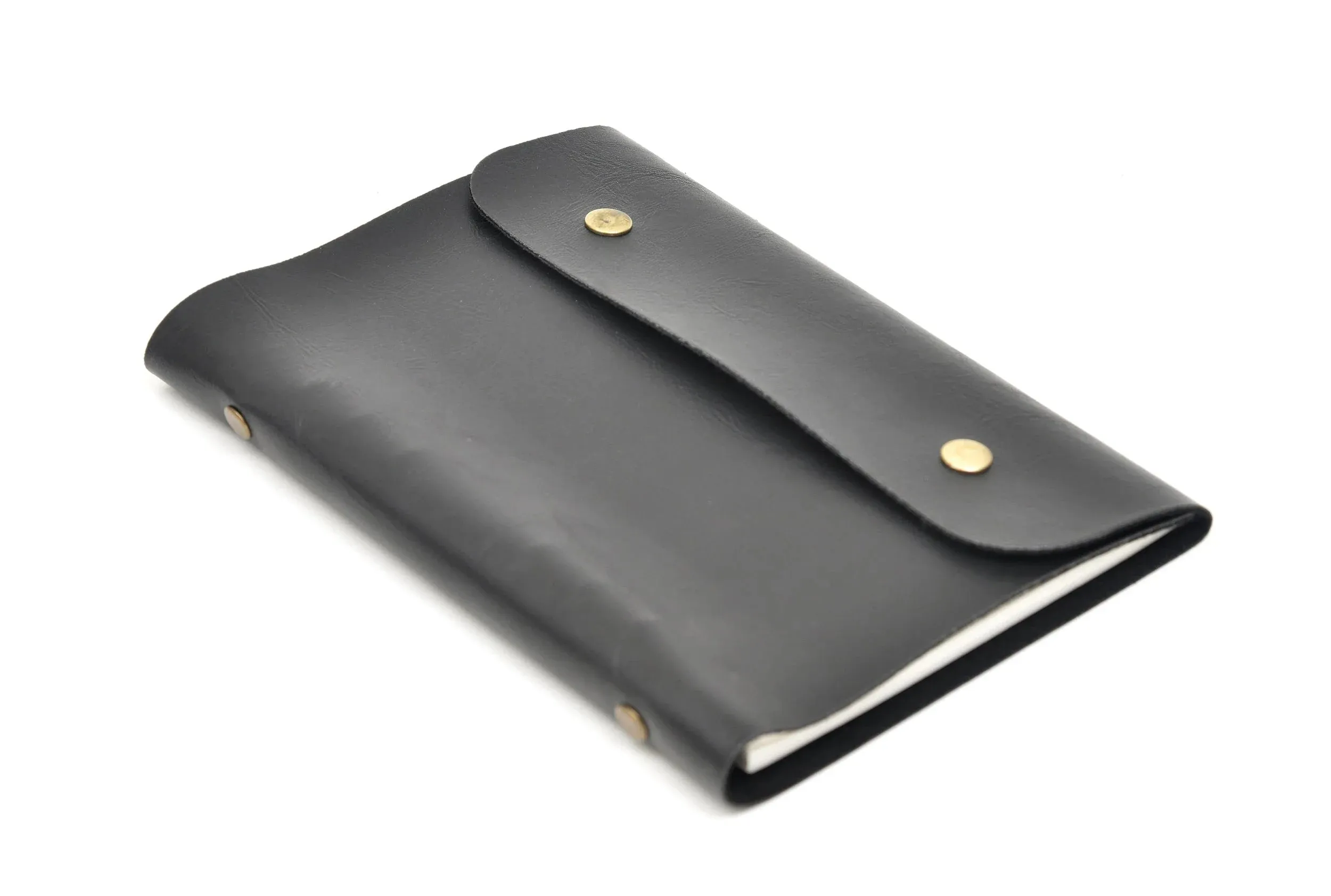 Classy Leather Customized Button Diary (Black)