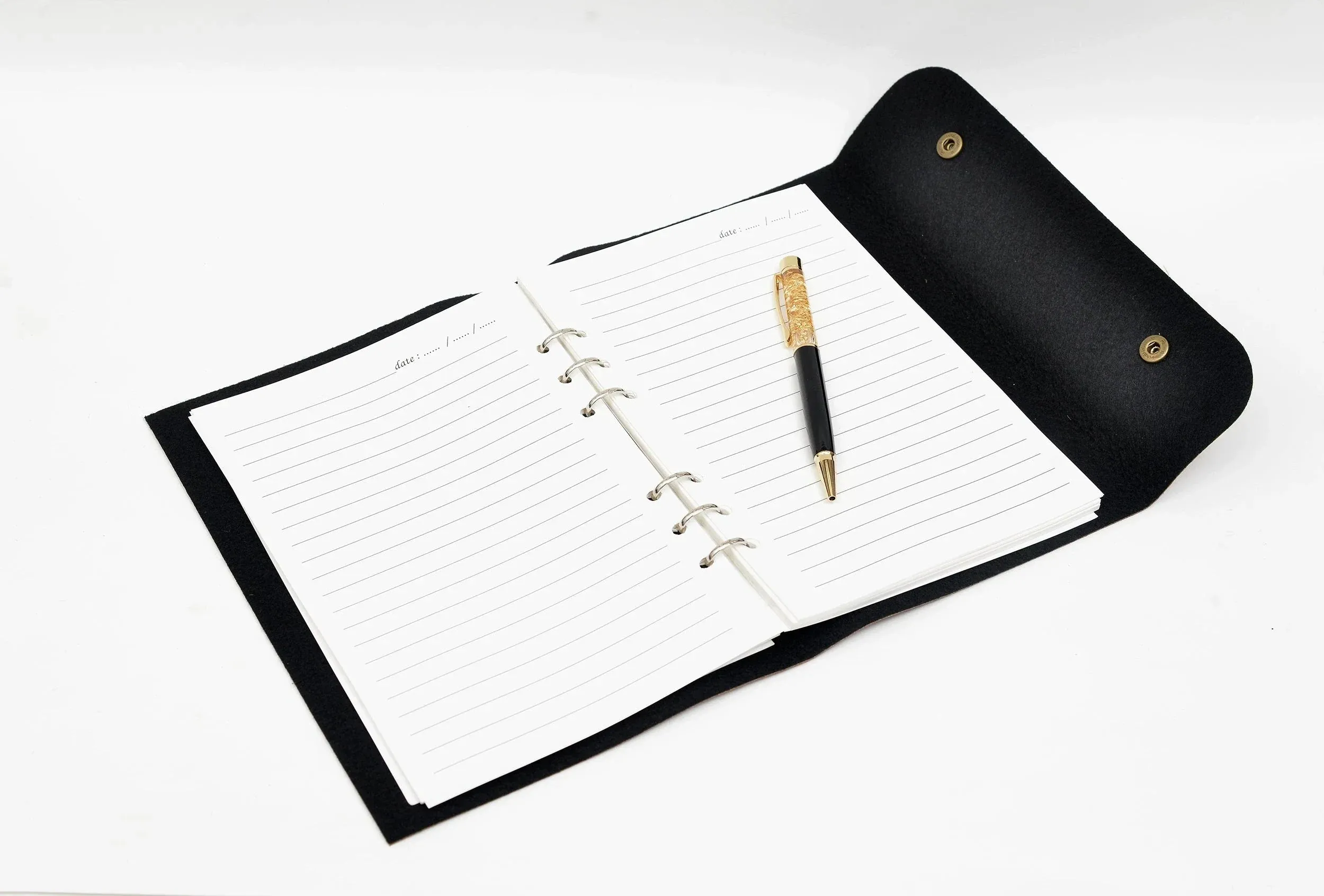 Classy Leather Customized Button Diary (Brown)