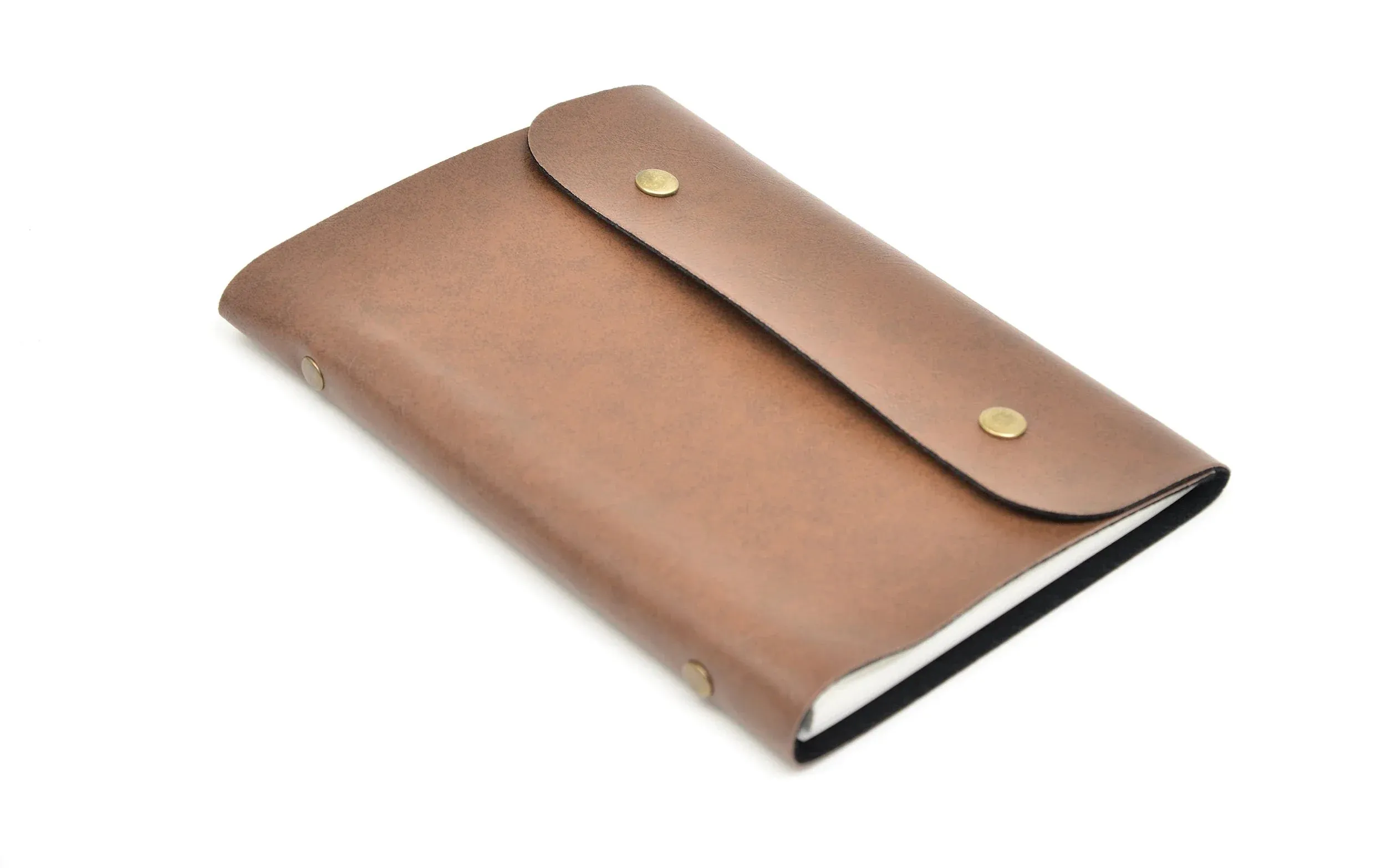 Classy Leather Customized Button Diary (Brown)