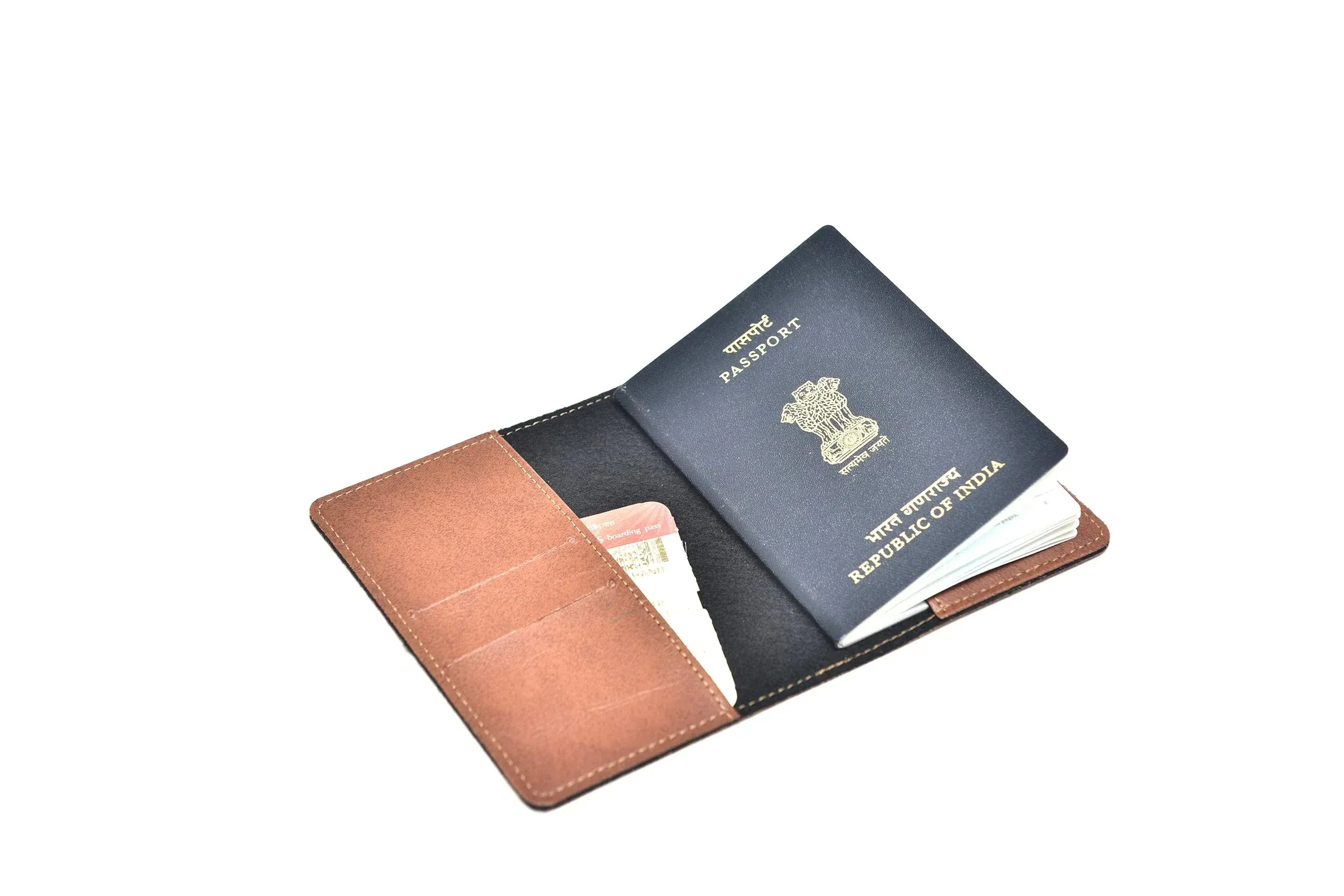 Classy Leather Customized  Frequent Traveller Combo (3 pcs) - Brown