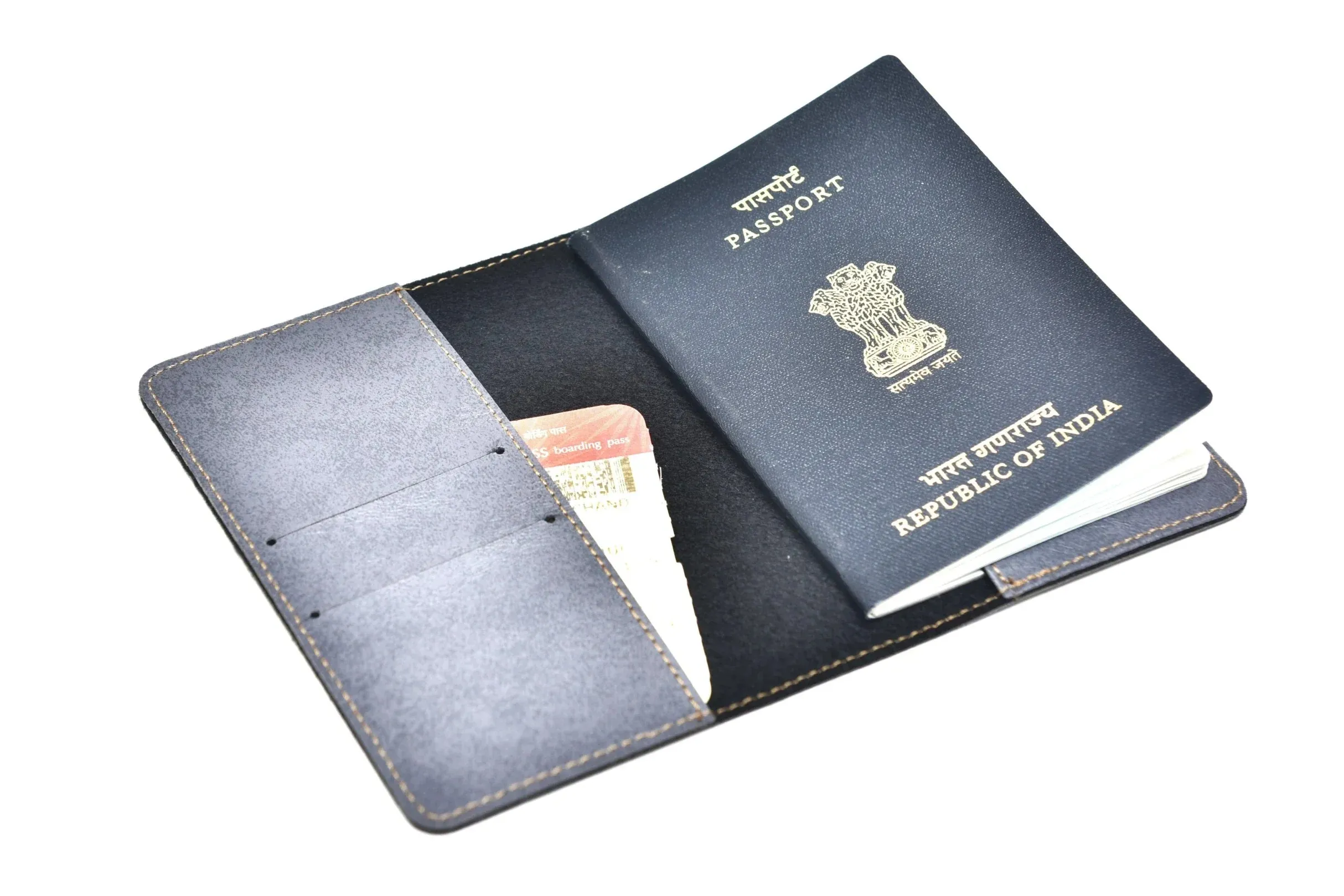 Classy Leather Customized  Frequent Traveller Combo (3 pcs) - Grey