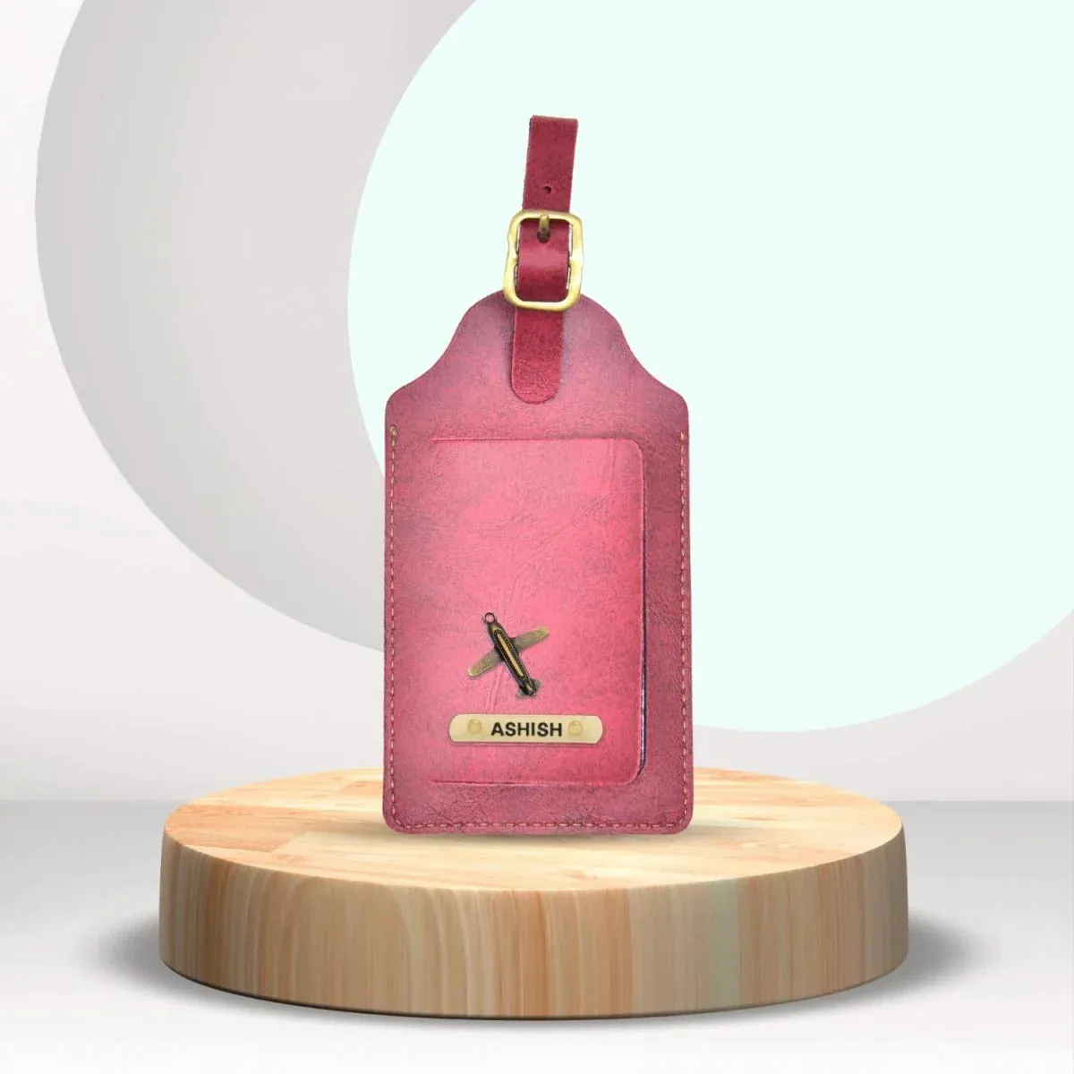 Classy Leather Customized Luggage Tag (Maroon)