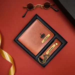 Classy Leather Customized Men's Combo (2 pcs) - Tan