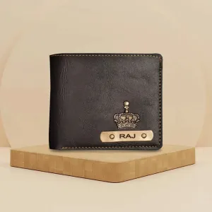 Classy Leather Customized Men's Wallet (Black)