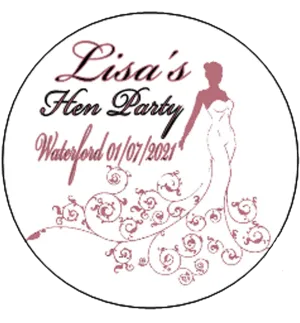 Classy Personalised Hen Party Badge