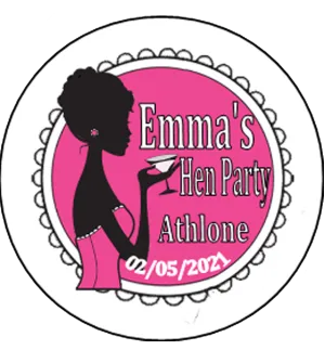 Classy Silhouette Hen Party Personalised Badge