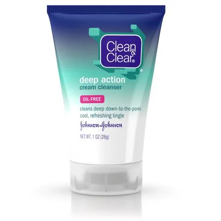 Clean & Clear Deep Action Cream Cleanser, Travel Size