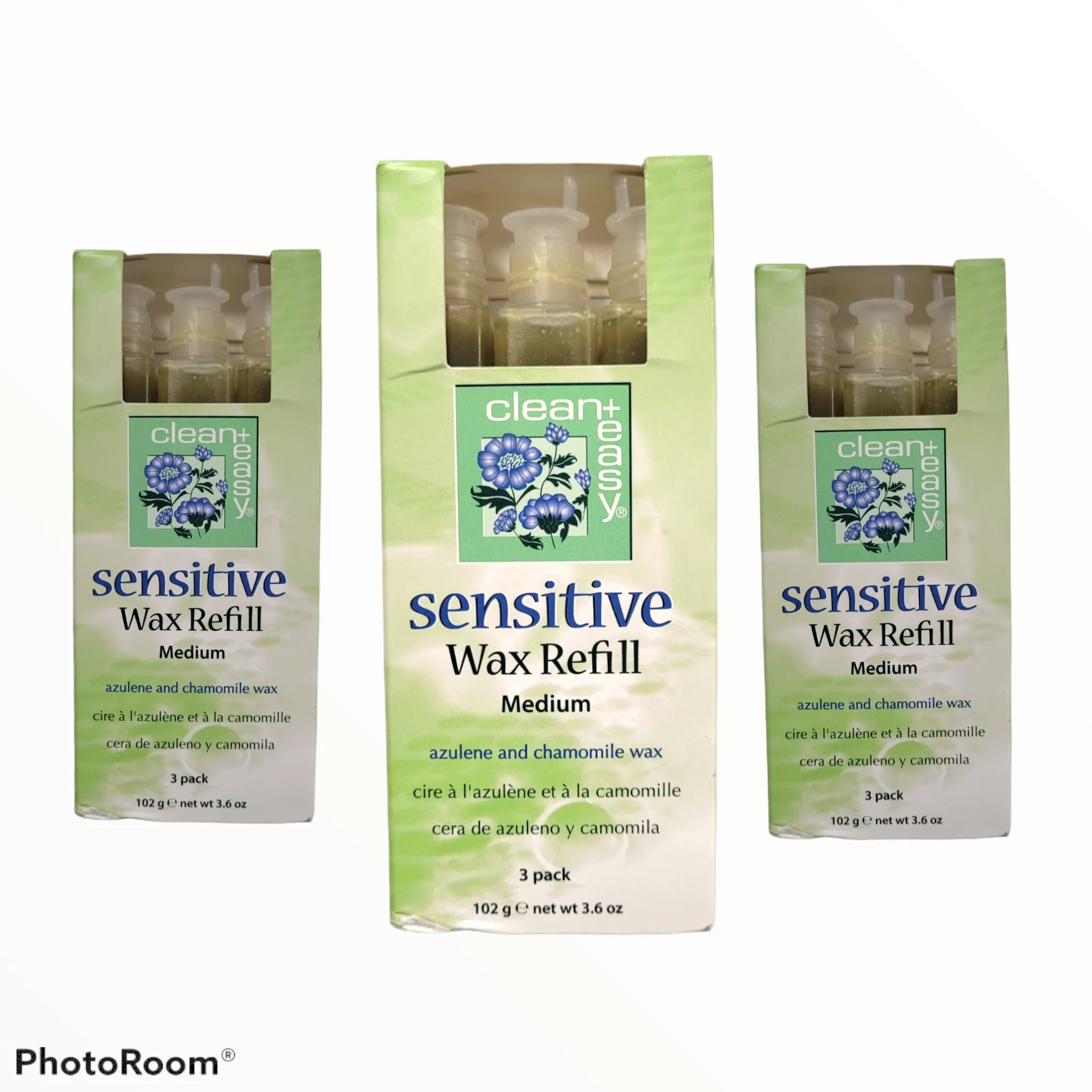 Clean   Easy - Sensitive Wax Refill Medium - 3 pack- 3.6 oz