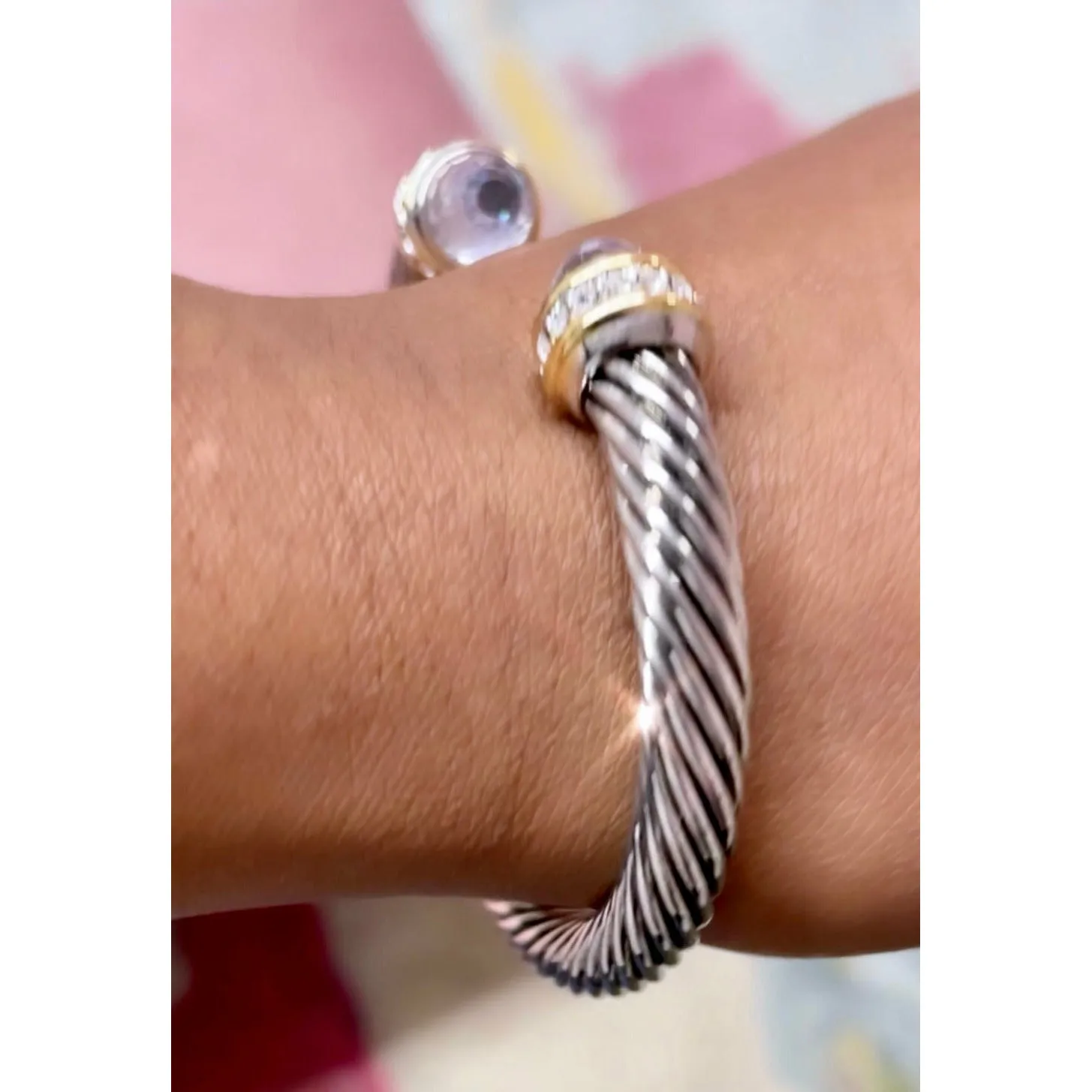 Clear Crystal Cable Bracelet