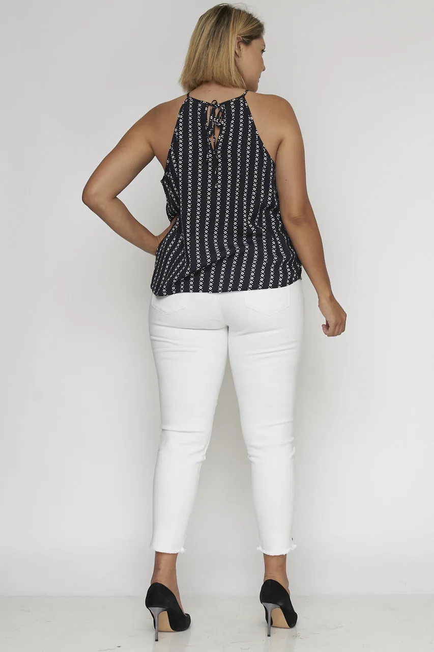 Cora Sleeveless Top - Navy