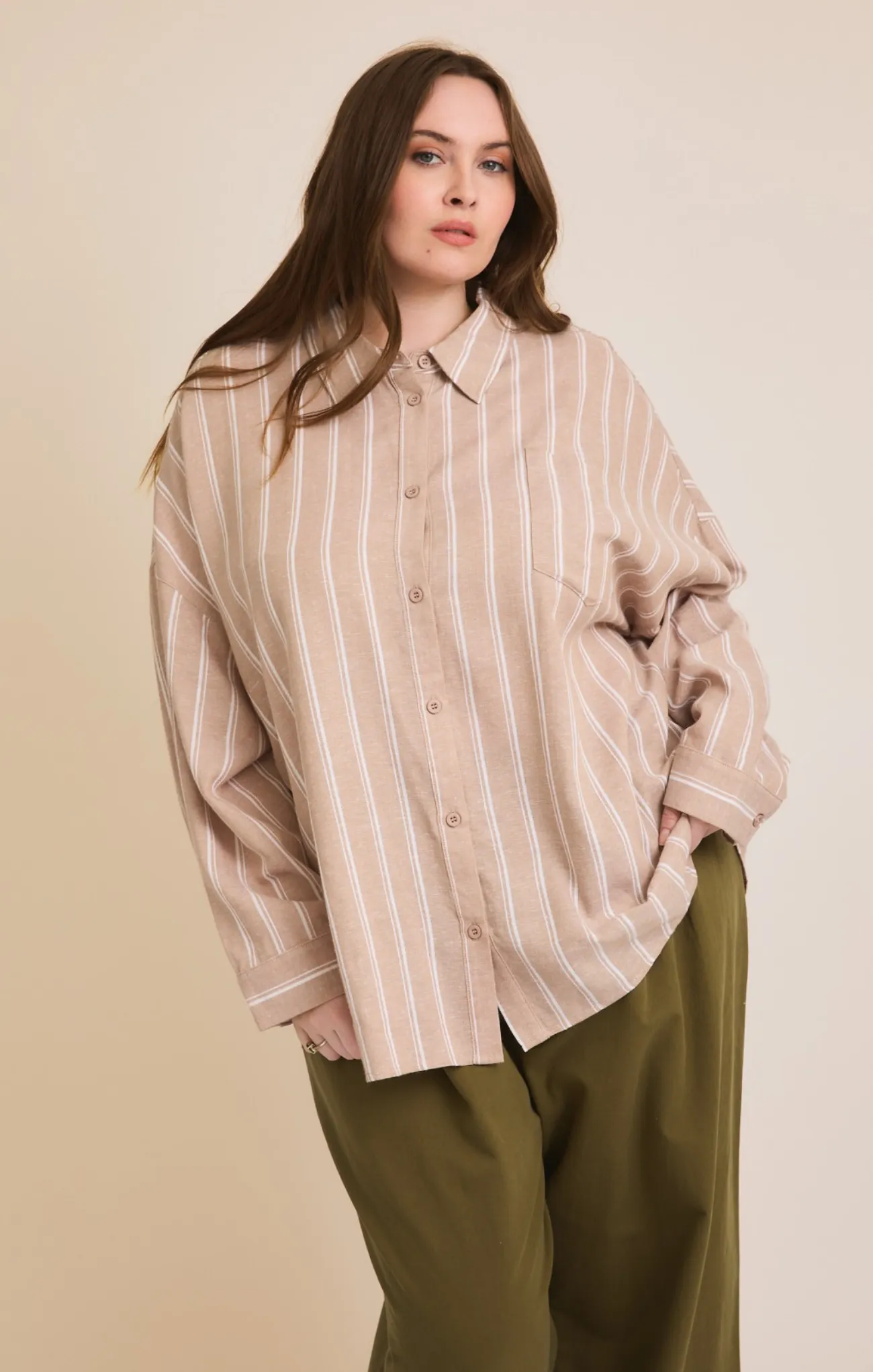 Curvy Ellis Linen Shirt
