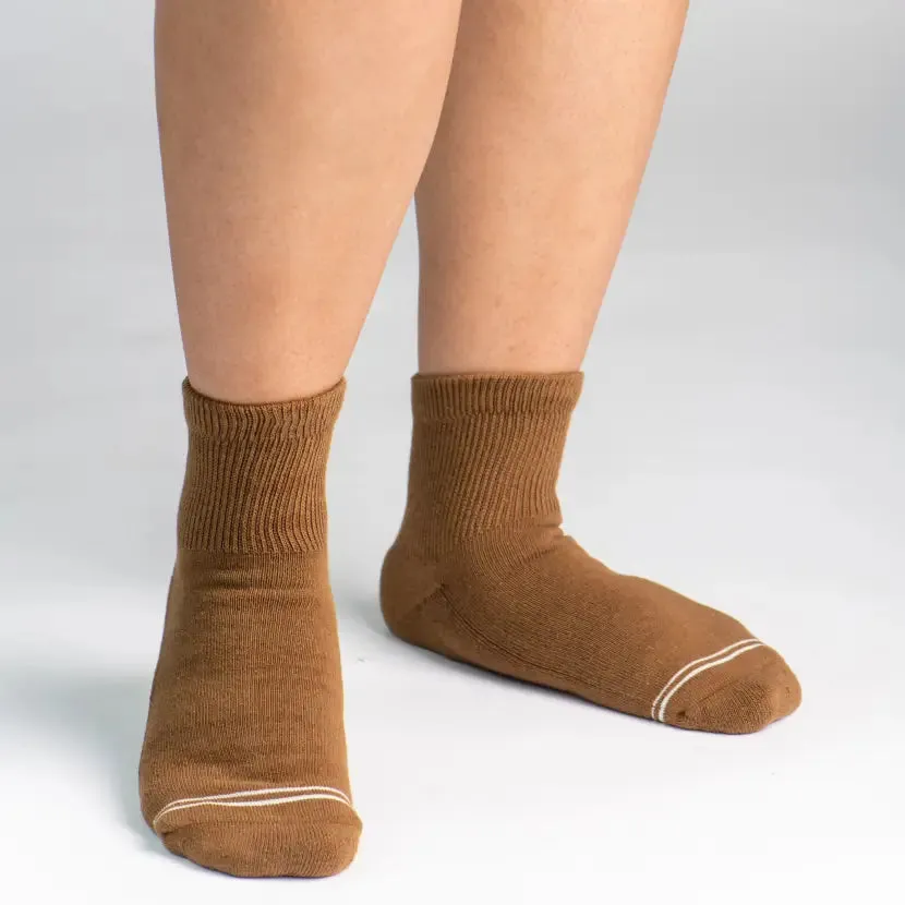 Cushioned Socks | Comfy Quarter Crew | Toasted Coconut