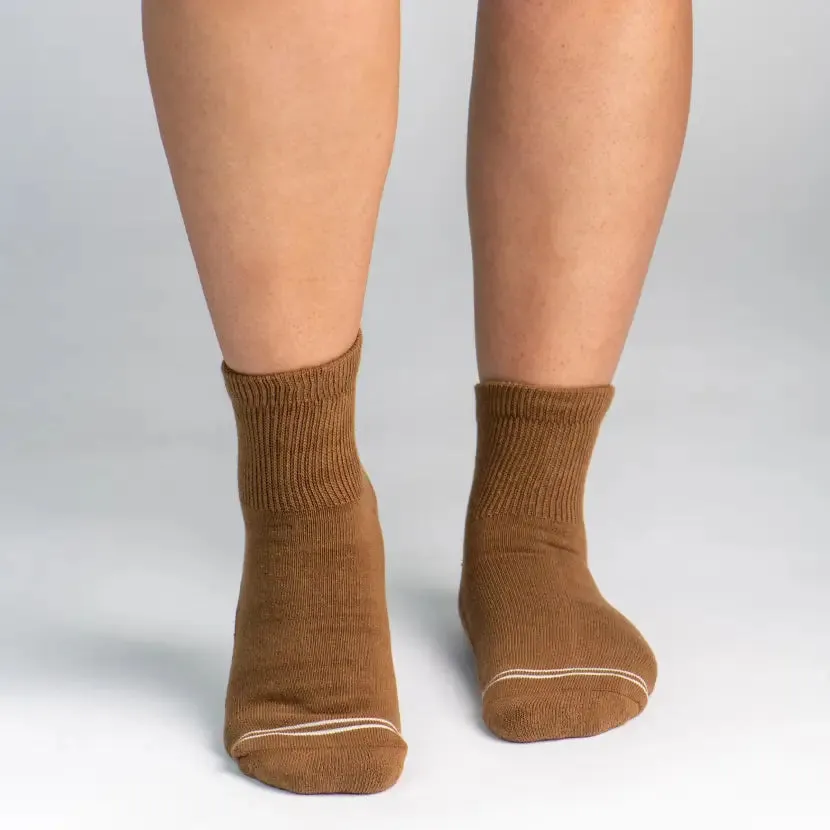 Cushioned Socks | Comfy Quarter Crew | Toasted Coconut