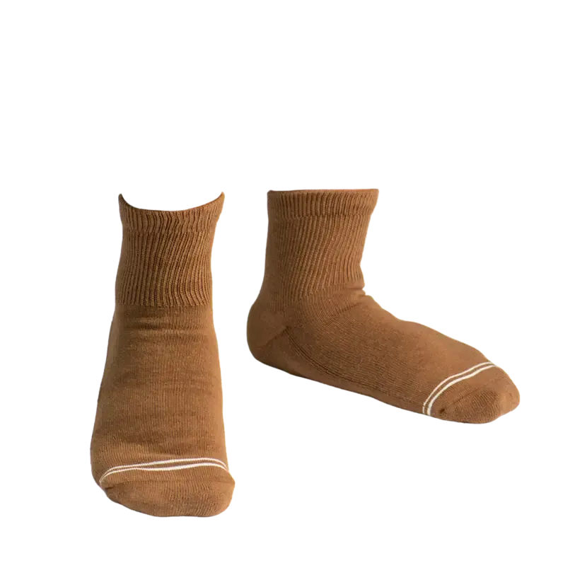 Cushioned Socks | Comfy Quarter Crew | Toasted Coconut