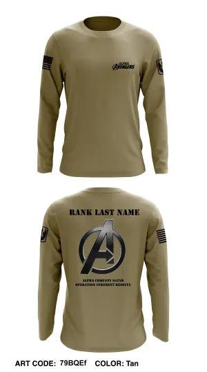 CUSTOM A Co 642D ASB Core Men's LS Performance Tee - 79BQEf