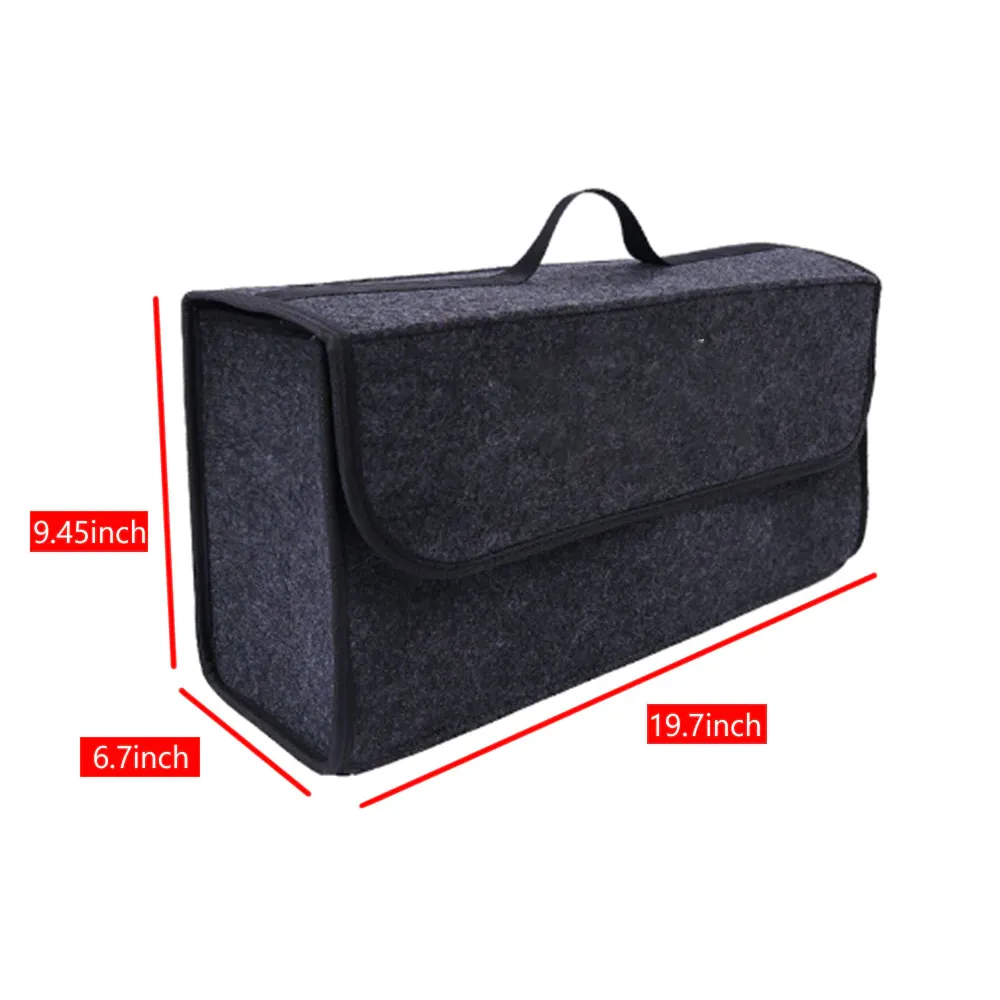 Custom Text For Soft Felt Car Bag Organizer, Compatible with All Cars, Folding Car Storage Box Non Slip Fireproof Car Trunk Organizer FM12990