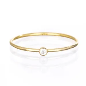 CZ Solitaire Stacking Ring