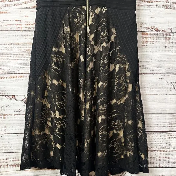 Danny and Nicole Black Lace Overlay Fit and Flare Cocktail Dress, EUC, Size 6